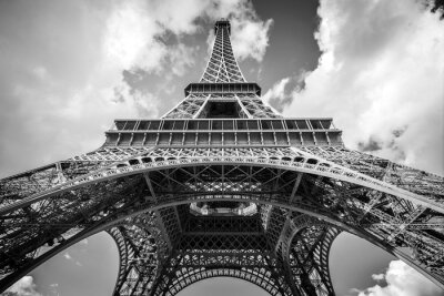 Obraz Paryż czarno-biała Wieża Eiffla