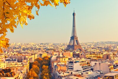 Obraz Paryż jesienne liście