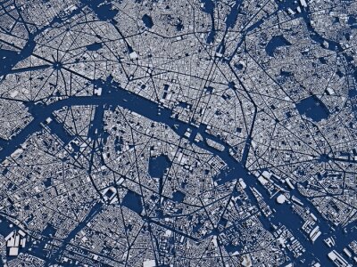 Obraz Paryż mapa satelitarna
