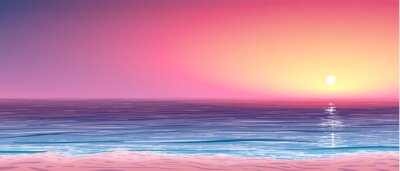 Obraz Pejzaż morski z zachodem słońca