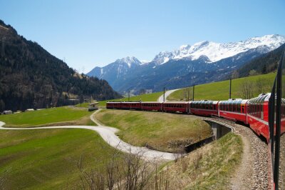 Obraz Pociąg na tle Alp