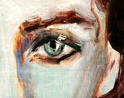 Obraz Portret kobiety ze zbliżeniem na oko