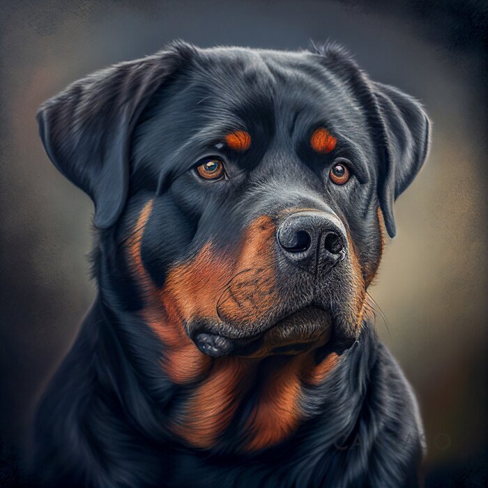 Obraz Portret psa rottweilera