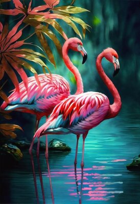 Obraz Różowe flamingi