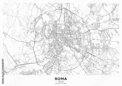 Obraz Rzym mapa miasta