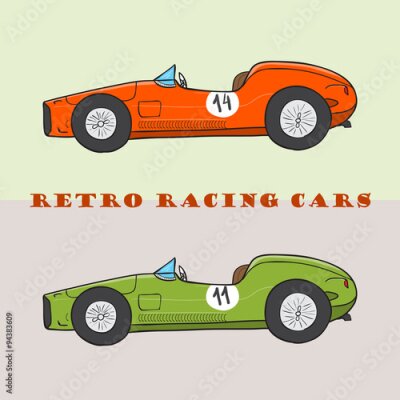 Obraz Samochody sportowe w stylu retro