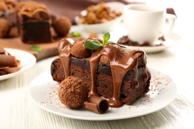 Obraz Słodkie czekoladowe ciasto