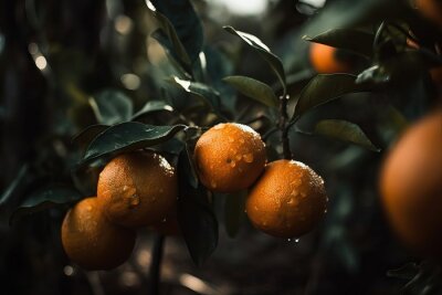 Obraz Soczyste pomarańcze na gałązce