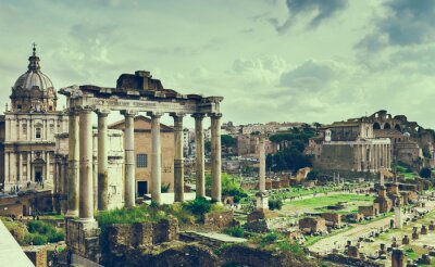 Obraz Świątynia Saturna i Forum Romanum