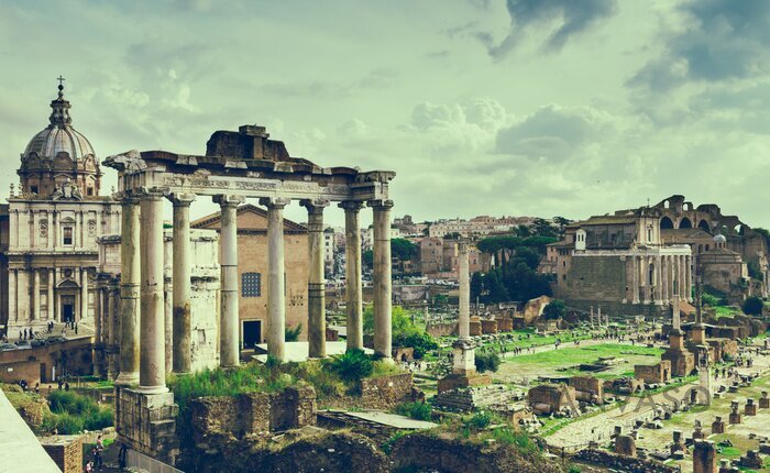 Obraz Świątynia Saturna i Forum Romanum