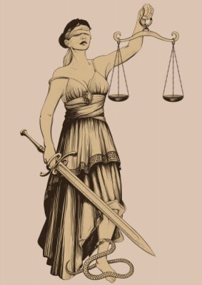 Obraz Symbol sprawiedliwości z wagą