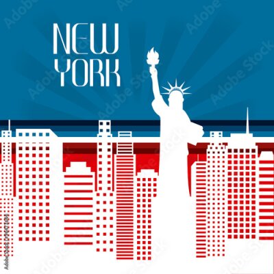 Obraz Symbole Nowego Jorku grafika