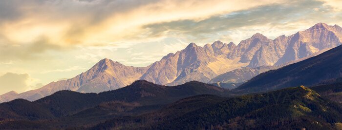 Obraz Tatry Wysokie w Polsce o zachodzie słońca