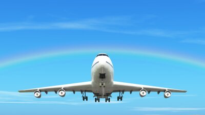 Obraz Tęcza nad samolotem