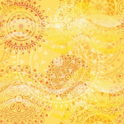 Obraz Tekstura z mandalami w ciepłych kolorach