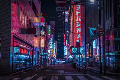 Obraz Tokio miasto nocą