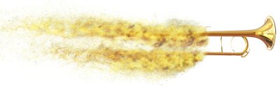 Obraz Trąbka instrument ze złotym pyłem