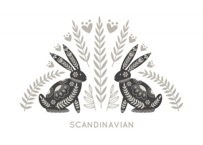Obraz W stylu skandynawskim króliczki