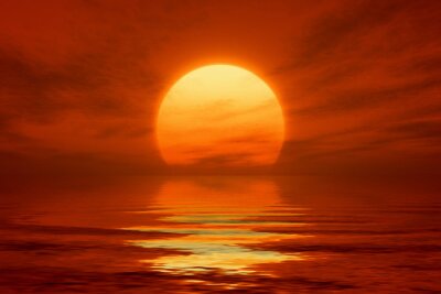 Obraz Zachód słońca czerwony