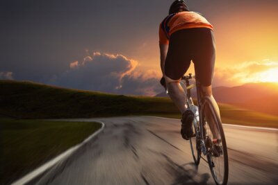 Obraz Zachód słońca i rower