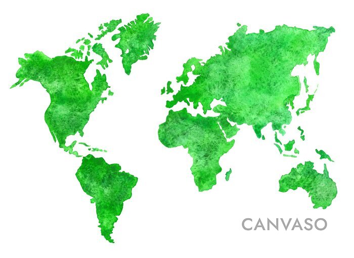 Obraz Zielona mapa świata 3D