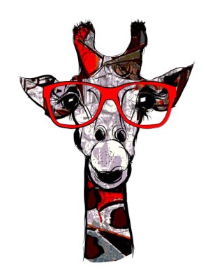 Obraz Żyrafa w okularach